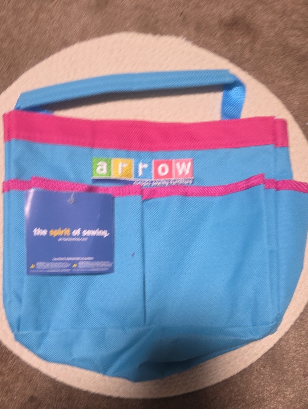 Arrow  Blue and Pink Craft Or Sewing Organizer Tote
